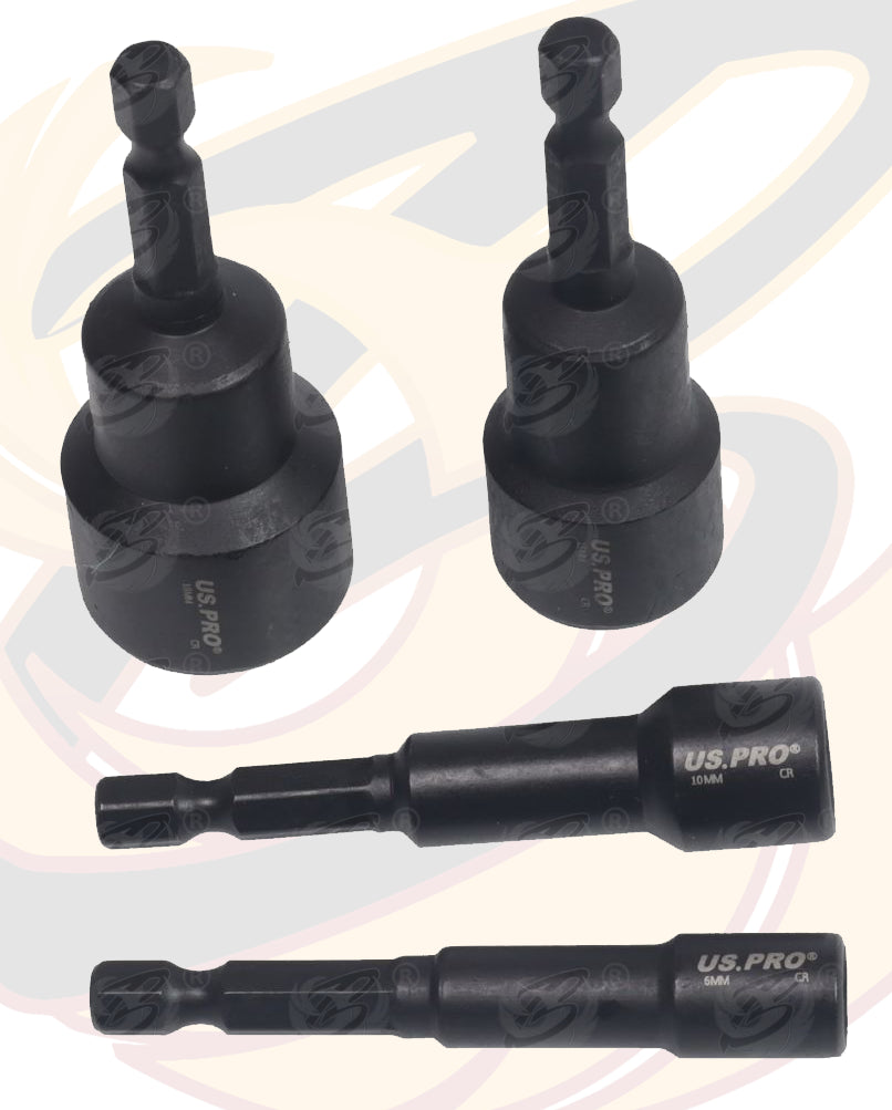 US PRO 14PCS MAGNETIC IMPACT NUT DRIVERS / RUNNERS ( 6MM - 19MM )
