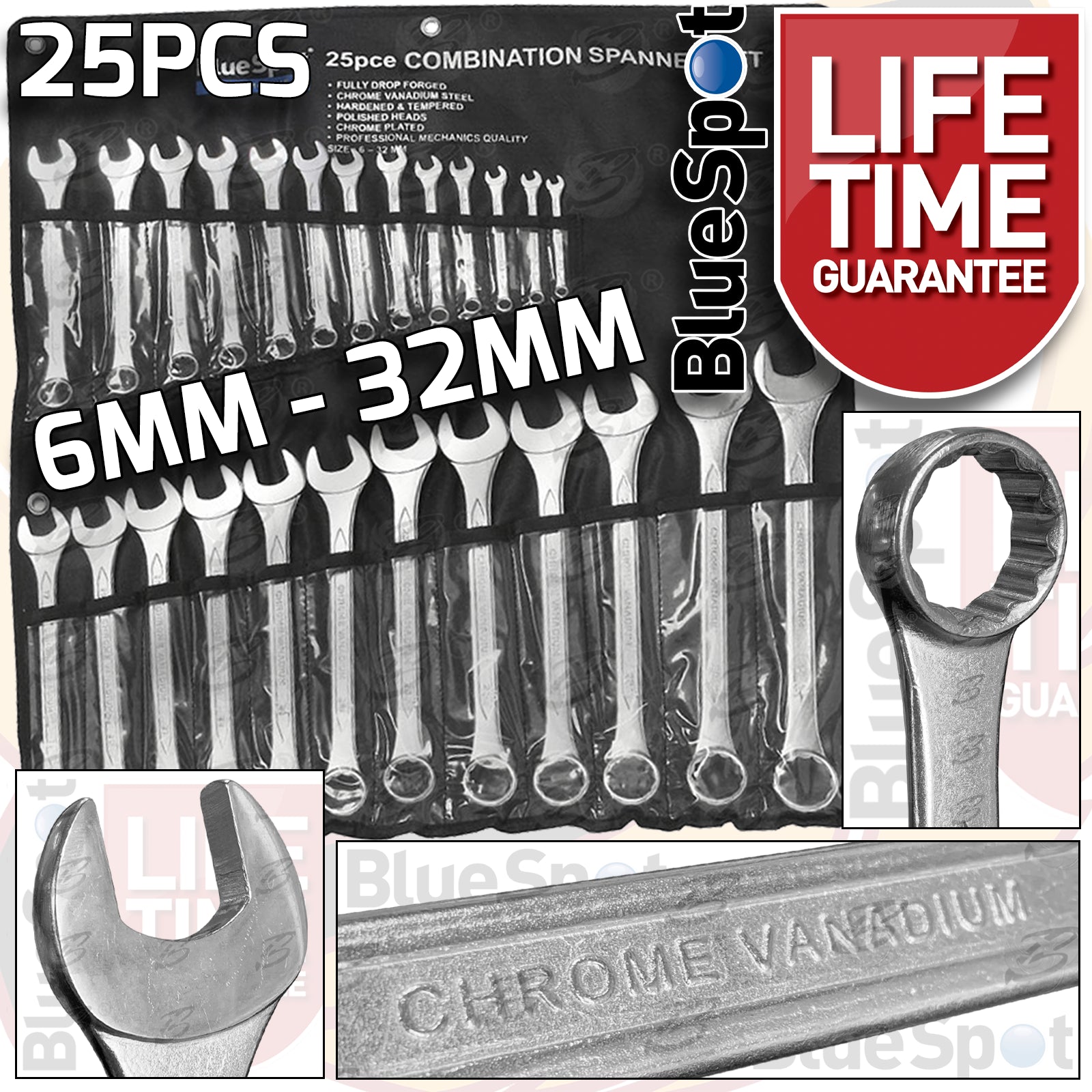 BLUESPOT 25PCS COMBINATION SPANNER SET 6MM - 32MM