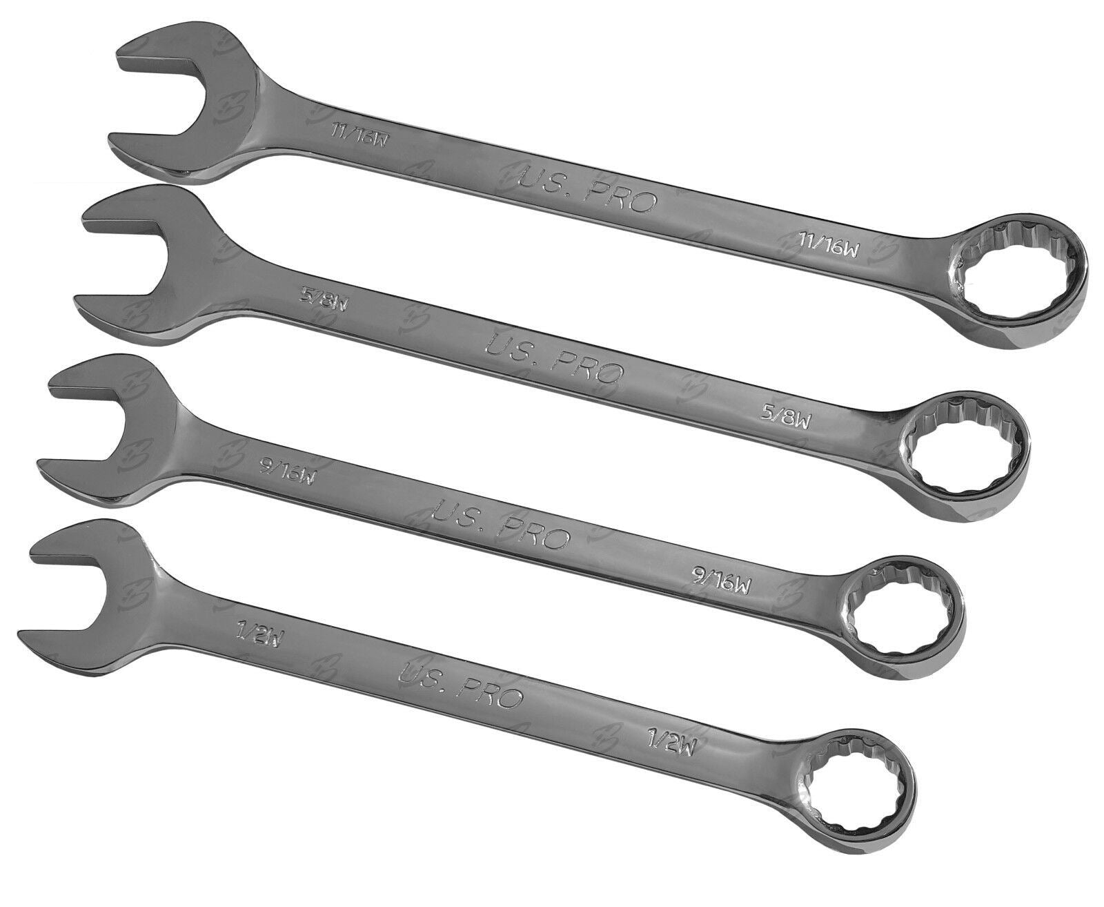US PRO 10PCS WHITWORTH COMBINATION SPANNERS 1/8" - 11/16"