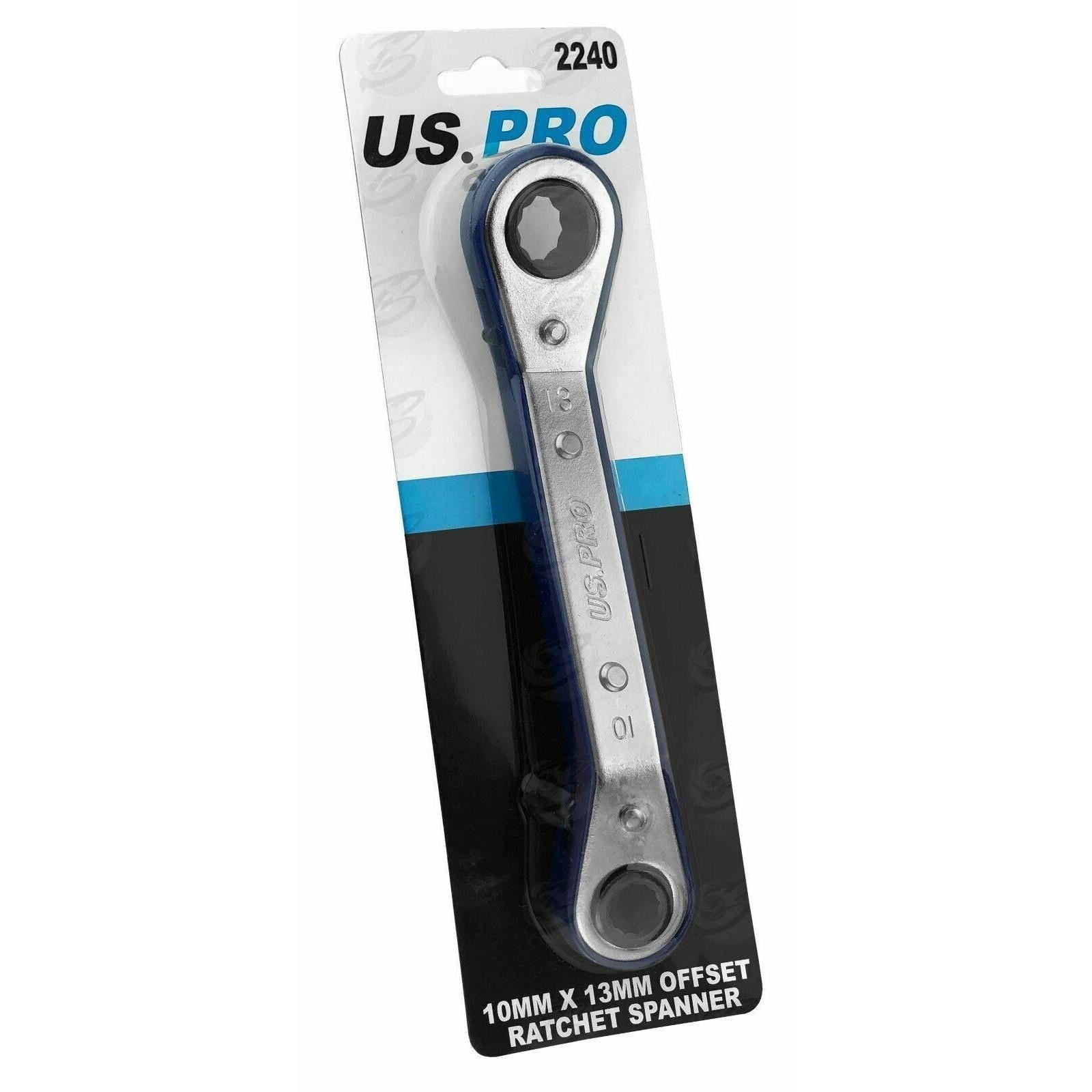 US Pro 10mm x 13mm Offset Ratchet Spanners ( 2240 )