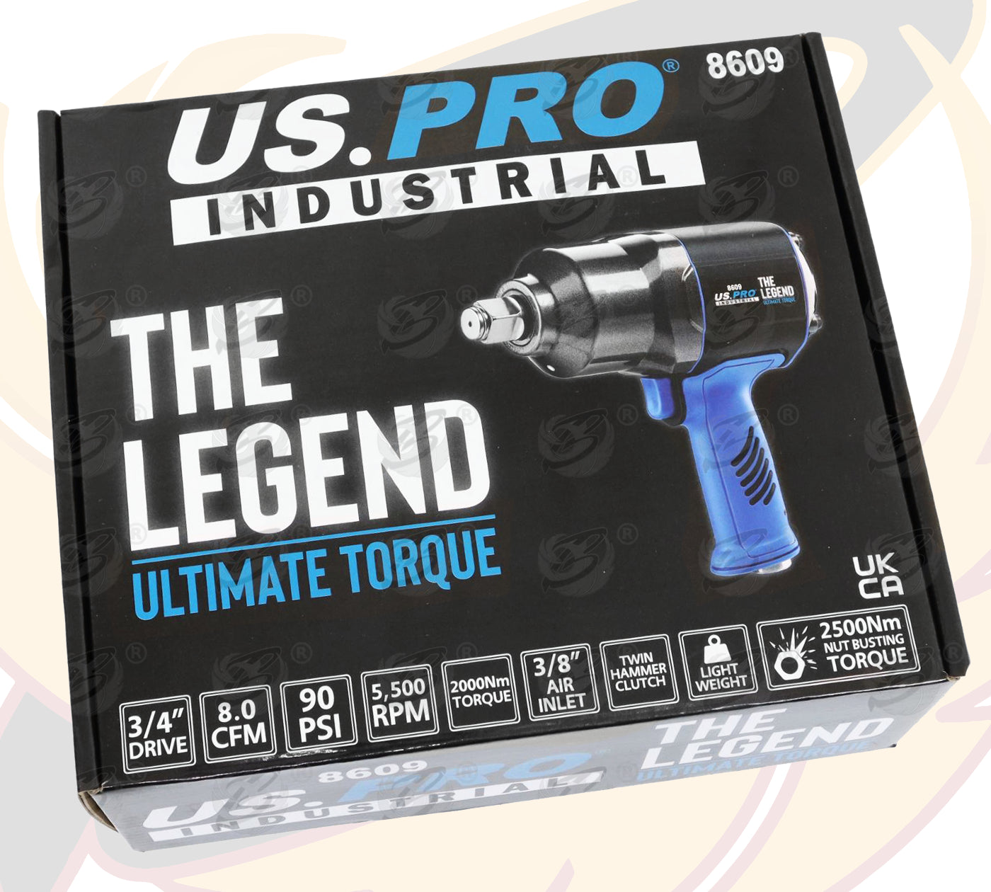 US PRO 3/4" DRIVE AIR IMPACT WRENCH 2500Nm ( THE LEGEND ) & 17MM - 19MM - 21MM DEEP IMPACT SOCKETS