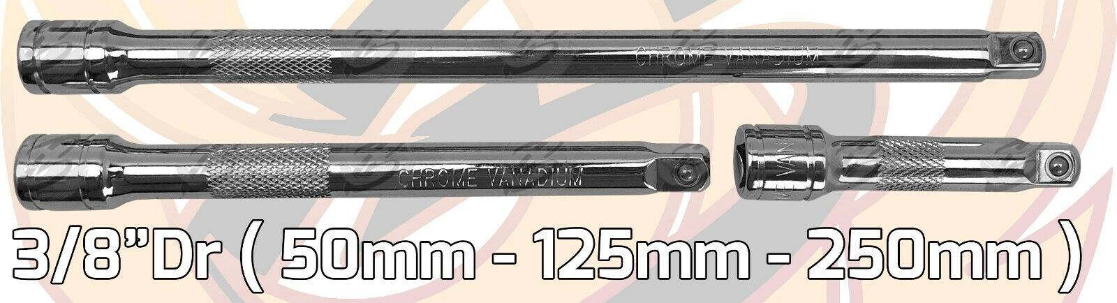 BLUESPOT 9PCS 1/4" & 3/8" & 1/2" DRIVE EXTENSION BARS 50MM - 250MM