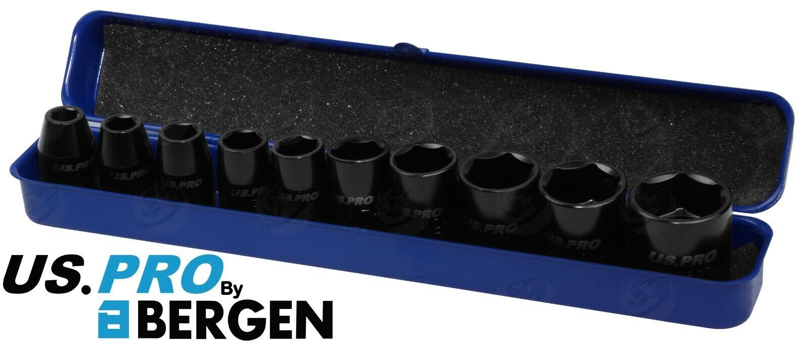 US PRO 10PCS 1/2" DRIVE 6 POINT SHALLOW IMPACT SOCKETS 9MM - 27MM