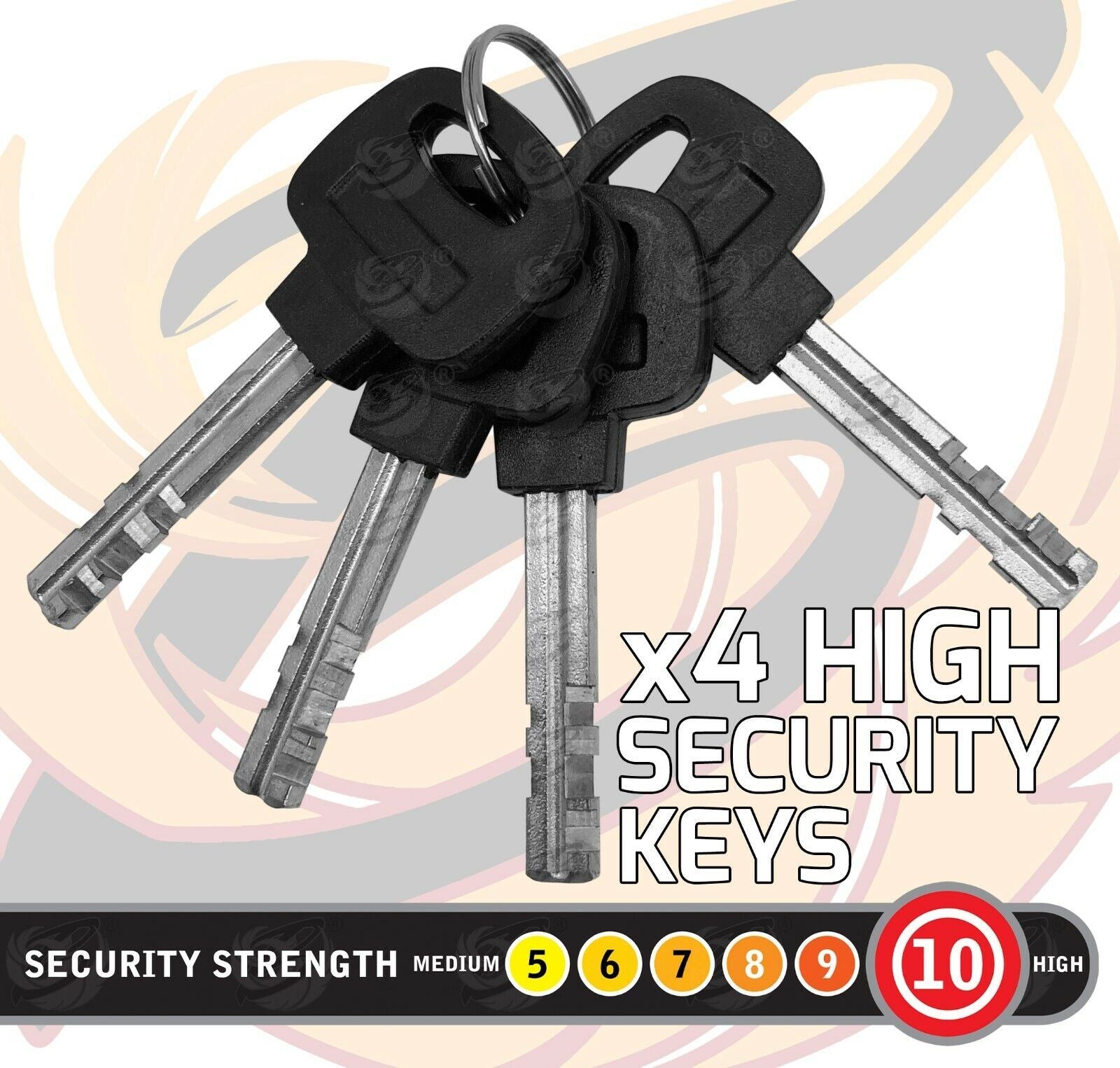 BLUESPOT 6FT LONG 10MM LINKS SECURITY CHAIN WITH 65MM HIGH SECURITY PADLOCK