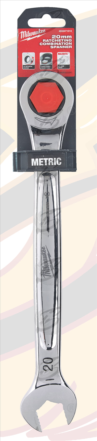 MILWAUKEE 20MM 144 TEETH MAXBITE RATCHET SPANNER