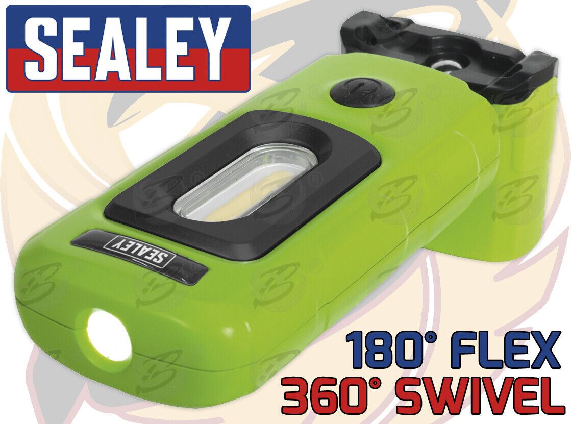 SEALEY RECHARGEABLE COB LED LI - ION WORK LIGHT ( GREEN )