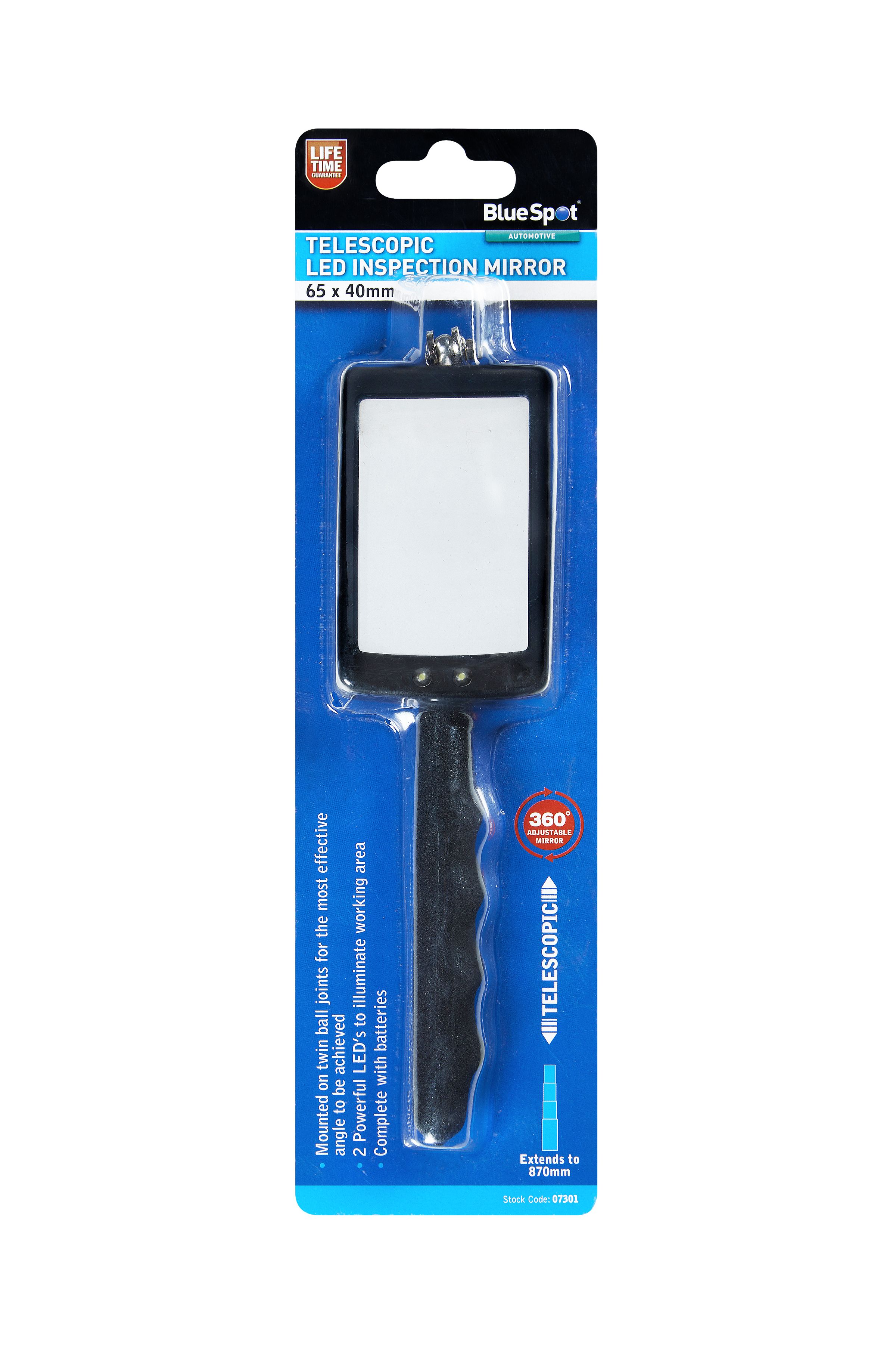 BlueSpot Telescopic Led Inspection Mirror With A Manufacturers LifeTime Guarantee 07301