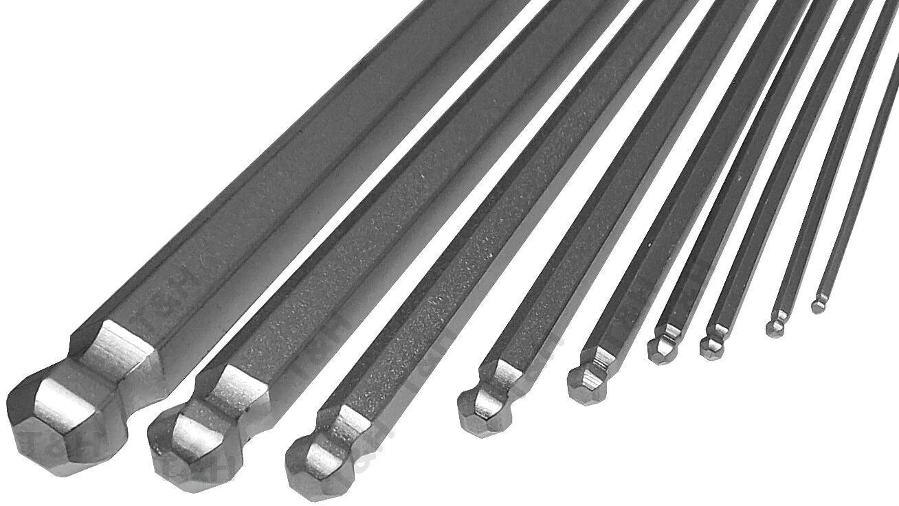 US Pro 9 Piece Extra Long Ball End Hex Key Set H1.5 - H10 2234