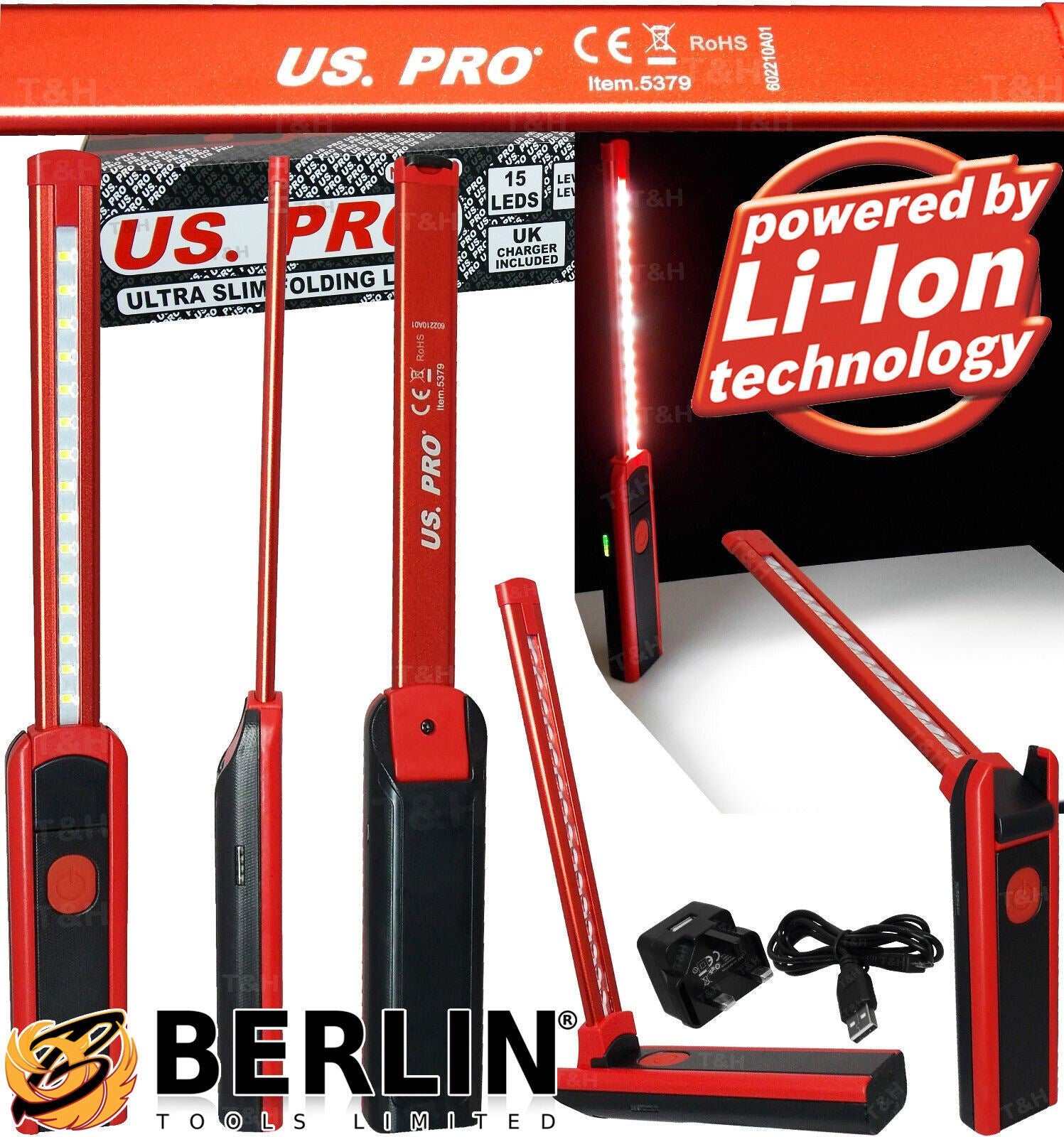 US Pro Rechargeable Li - Ion Cob Led Worklight 5379