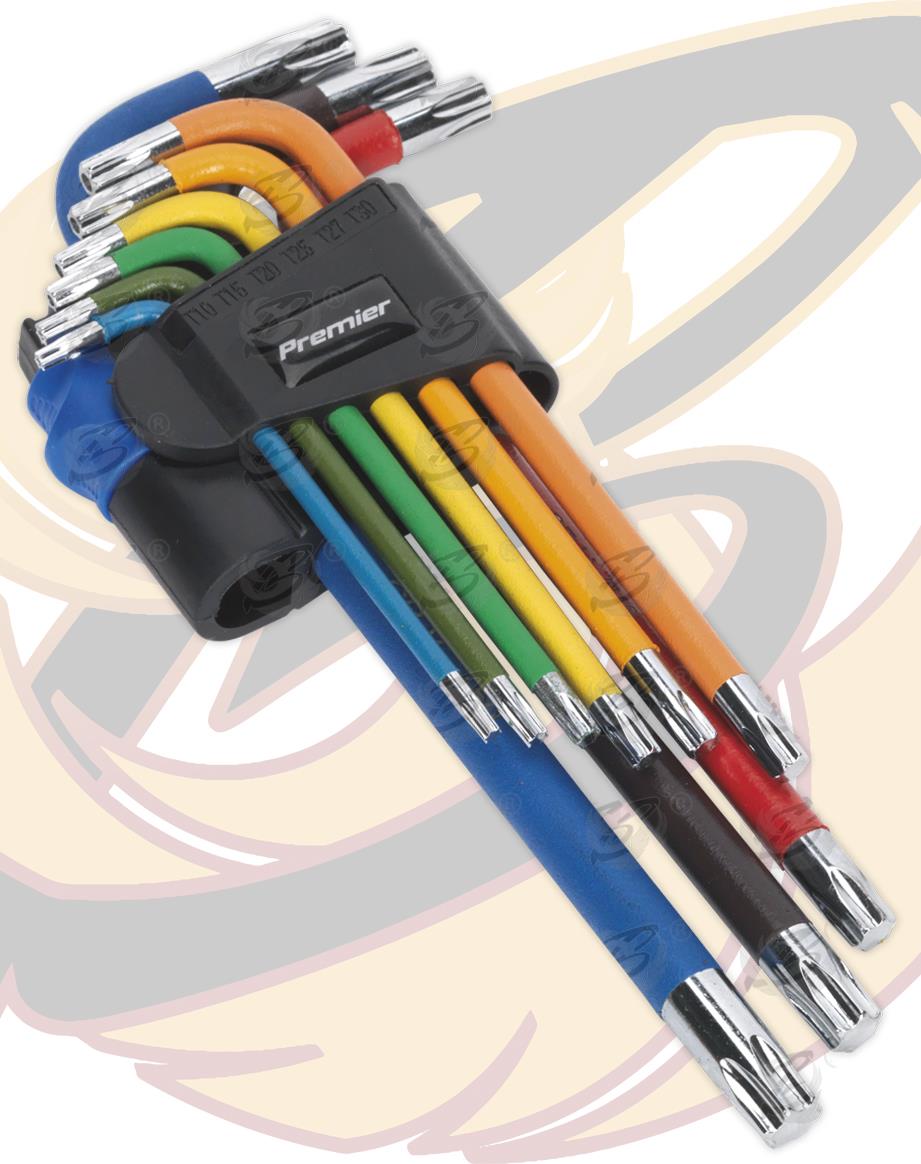 SEALEY 9PCS TORX & TAMPERPROOF TOX KEYS T10 - T50