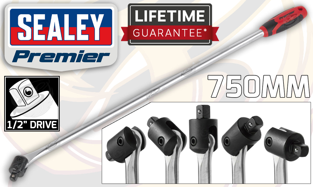 SEALEY 1/2" DRIVE 30" LONG BREAKER BAR WITH COMFORT GRIP HANDLE