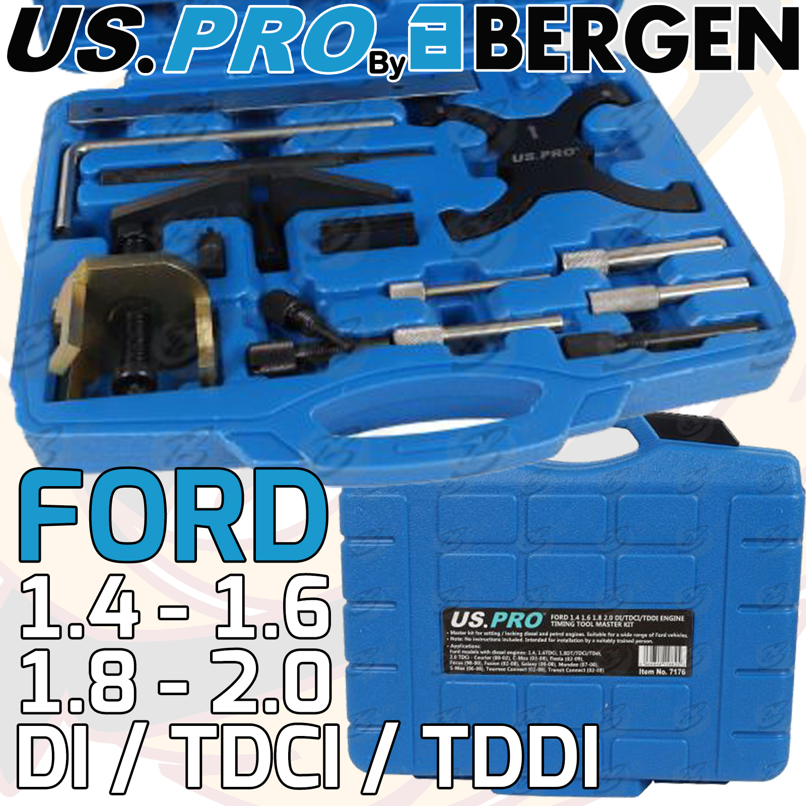 US Pro Ford 1.4 1.6 1.8 2.0 Di/Tdci/Tddi Engine Timing Tool Master Kit 7176