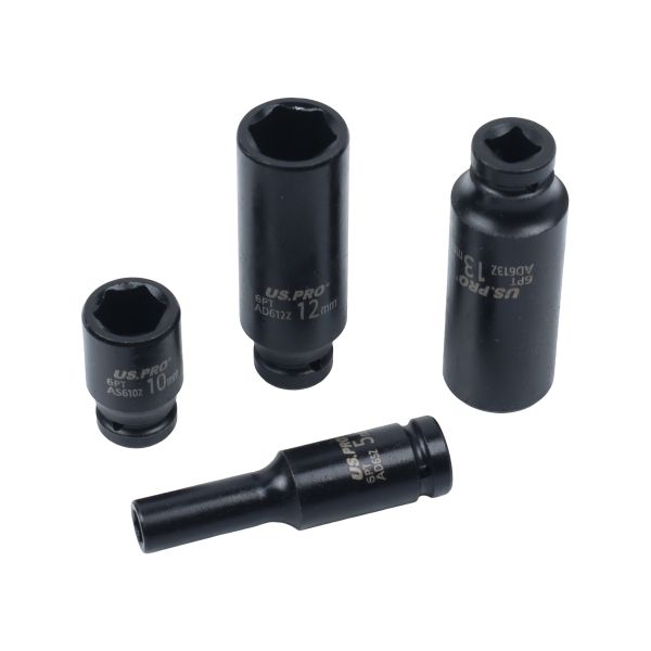 US Pro 28 Piece 1/4" Drive 6 Point Deep & Shallow Impact Sockets 4mm - 15mm  7629