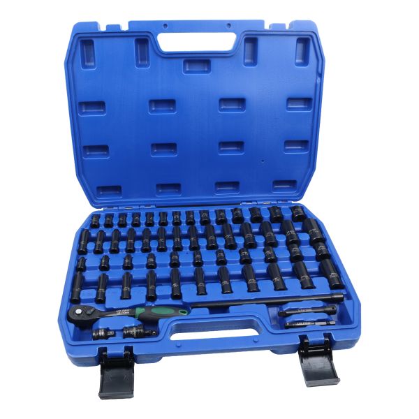 US Pro 56 Piece 1/4" Drive 6 Point Deep & Shallow Impact Socket Set Metric & Imperial 4mm - 15mm & 5/32" - 9/16"  7643