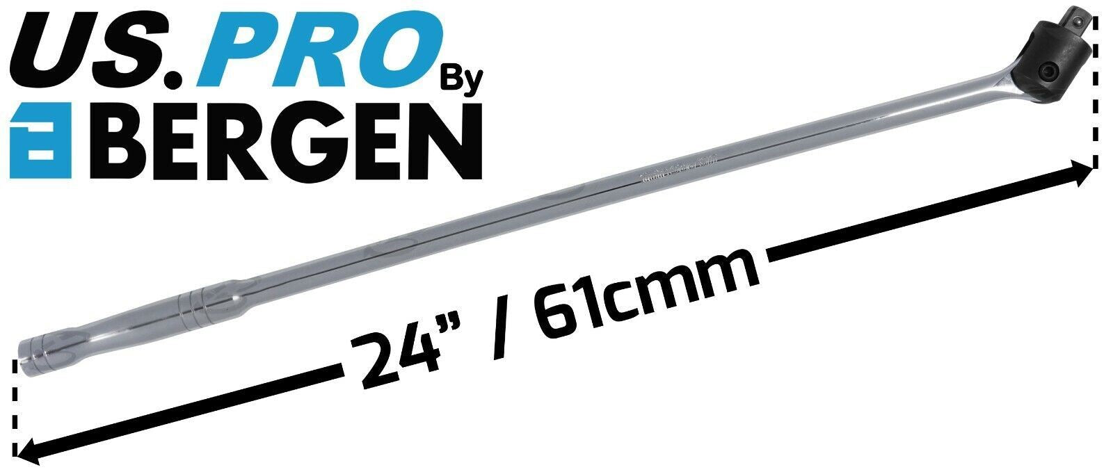 US PRO 1/2" DRIVE 24" LONG BREAKER BAR & 13PCS 12 POINT DEEP IMPACT SOCKETS 13MM - 32MM