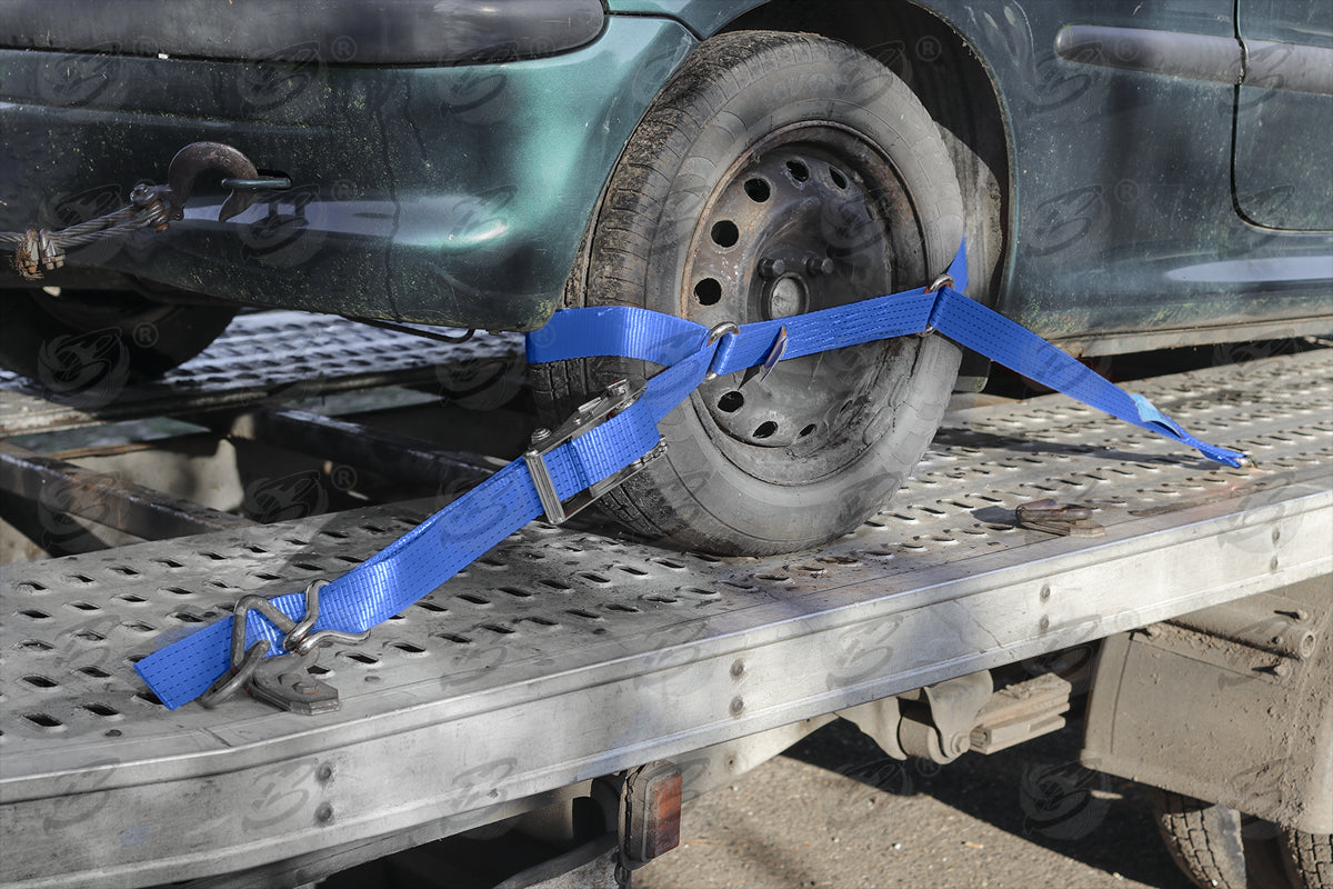 TOOLZONE 16PCS RATCHET STRAP / TIE DOWN SET ( CAR TRANSPORTER SET )