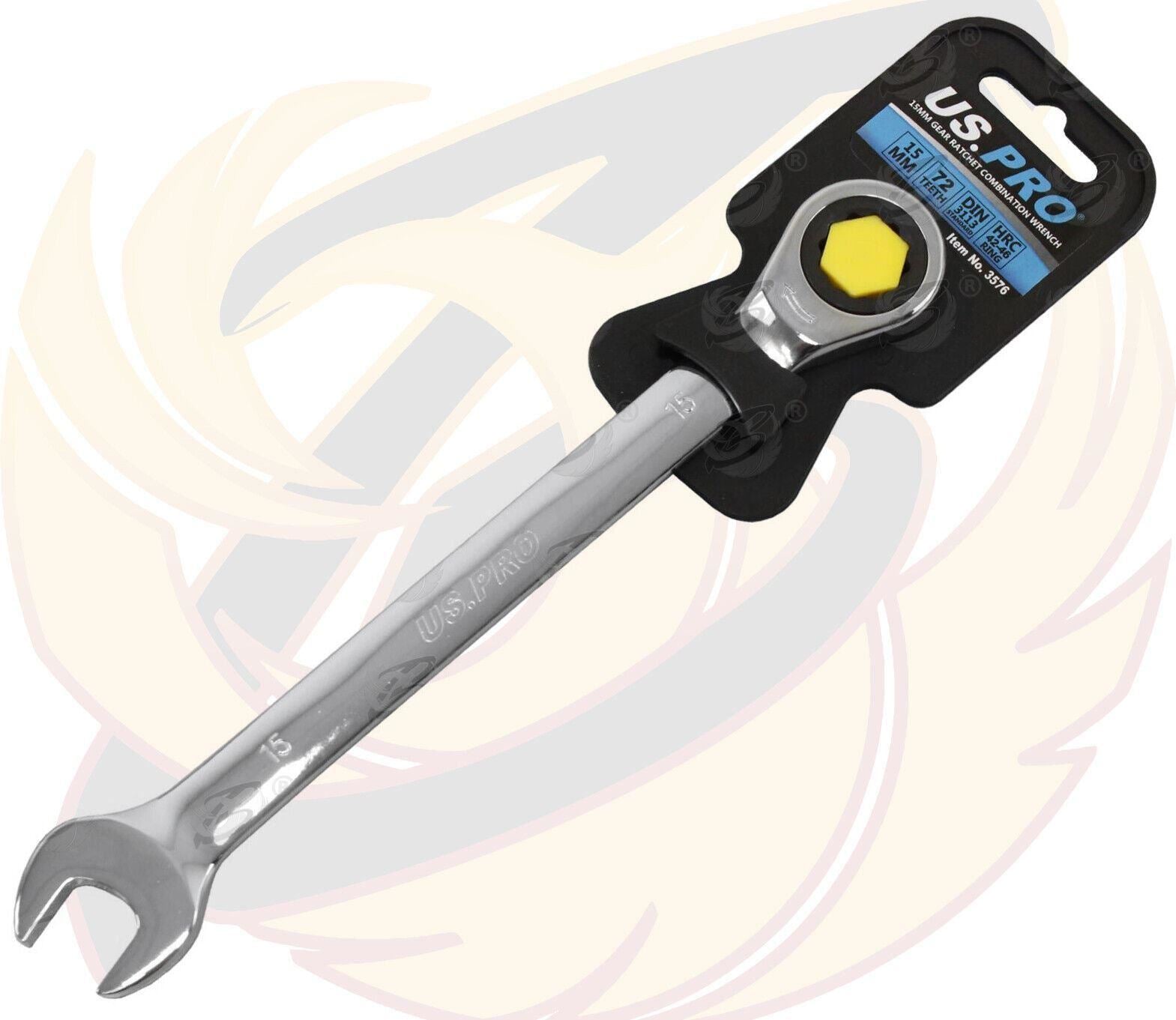 US PRO 15MM 72 TOOTH RATCHET SPANNER