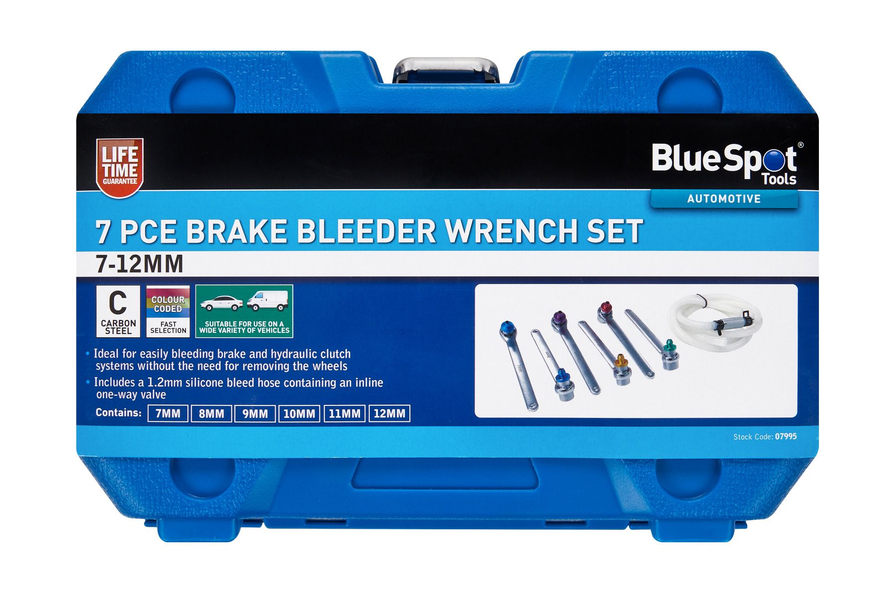 BlueSpot 7 Piece Brake Bleeder Wrench Set (7mm - 12mm) With A Manufacturers LifeTime Guarantee 07995