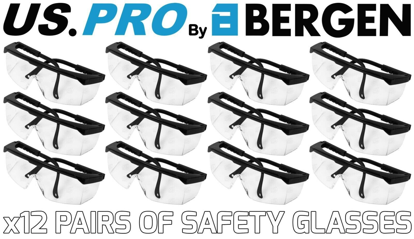 US PRO SAFETY GLASSES ( CE EN166 ) ( x 12 PAIRS )