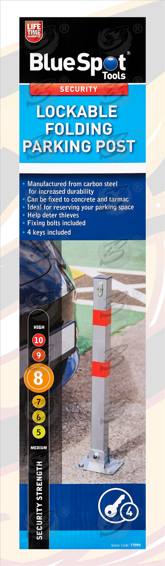 BLUESPOT LOCKABLE FOLDING PARKING POST