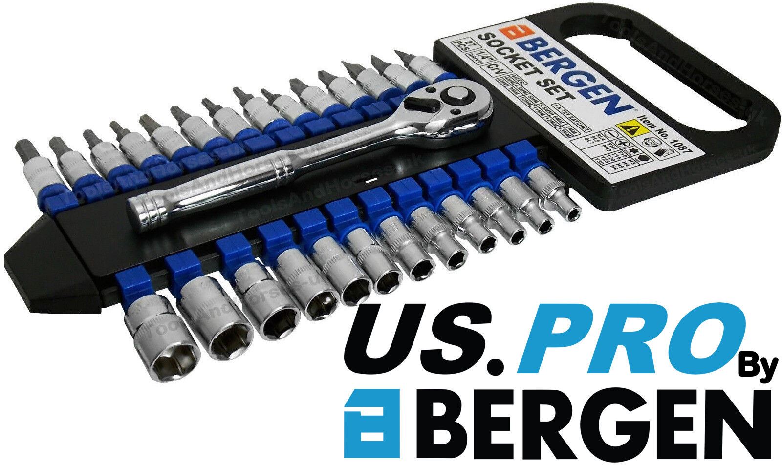 US PRO 27PCS 1/4" DRIVE 6 POINT SOCKET SET 4MM - 13MM