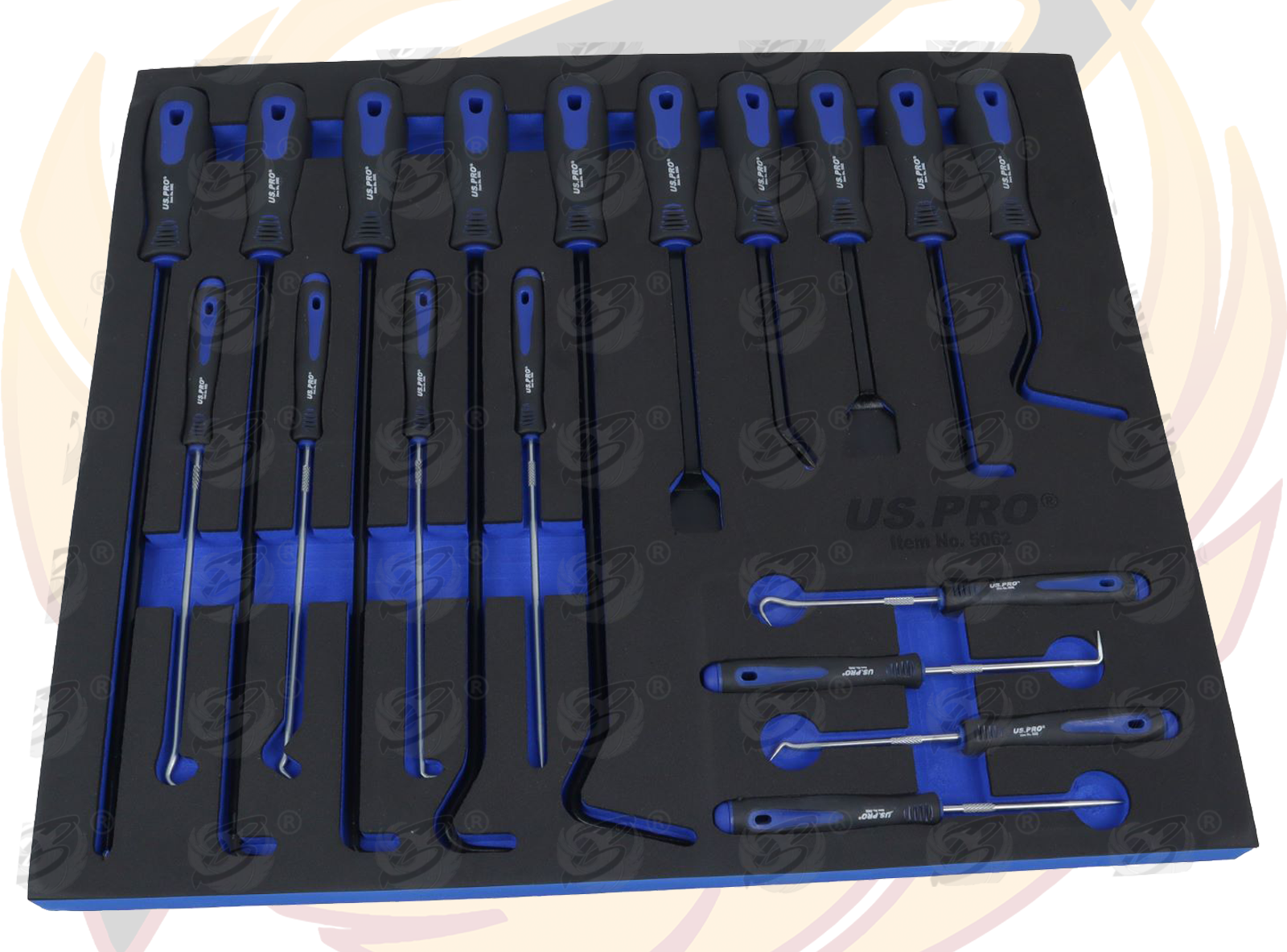 US Pro 18 Piece Pick & Hook Set In Eva Tray ( 5062 )