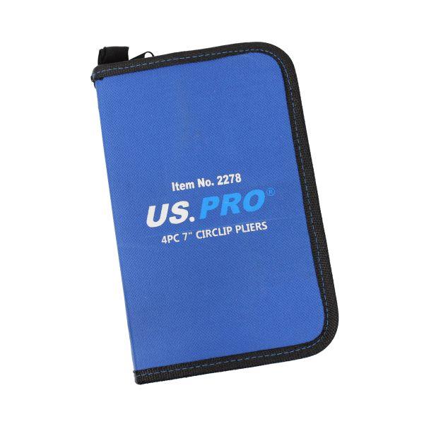 US Pro 4 Piece 7" Ni-Fe Finish Circlip Pliers Set In Zip Case  2278