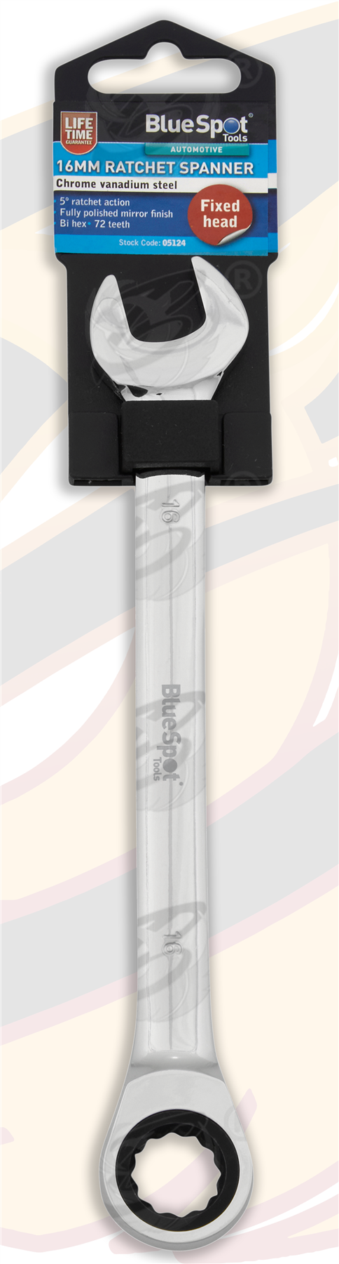 BlueSpot 16mm 72 Tooth Ratchet Spanner ( Single ) 05124