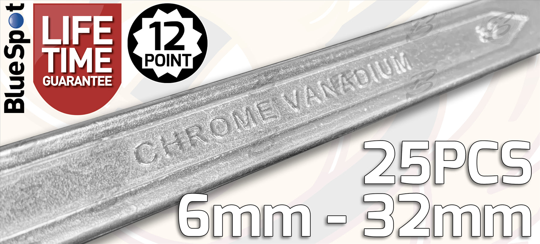 BLUESPOT 25PCS COMBINATION SPANNER SET 6MM - 32MM