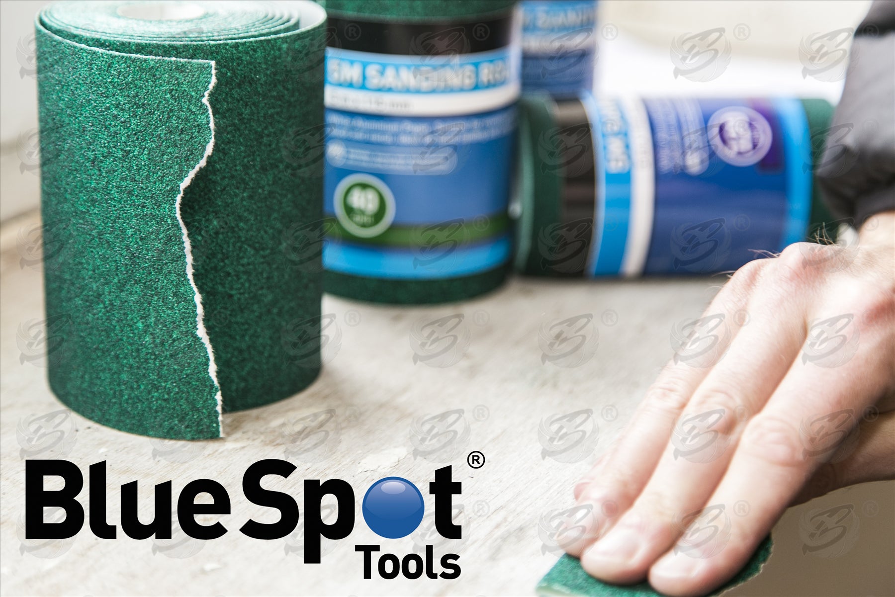 BLUESPOT 120 GRIT SANDING ROLL ( 5M x 115MM ) ( 2 ROLLS )