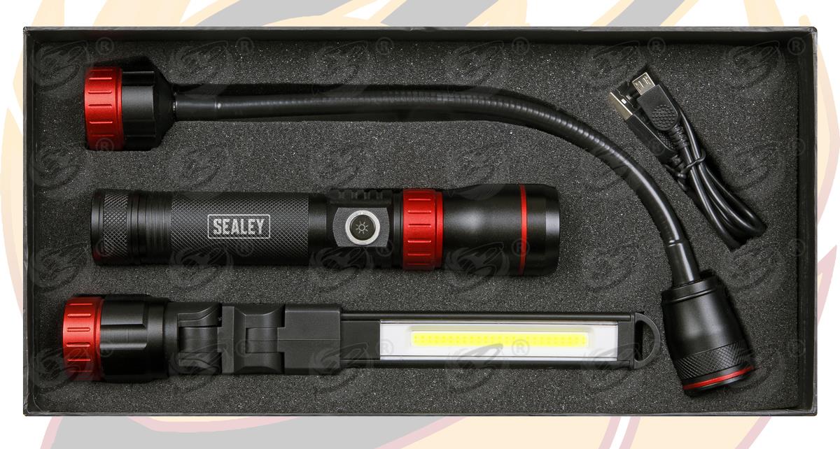SEALEY RECHARGEABLE COB LED INTERCHANGEABLE WORK LIGHT