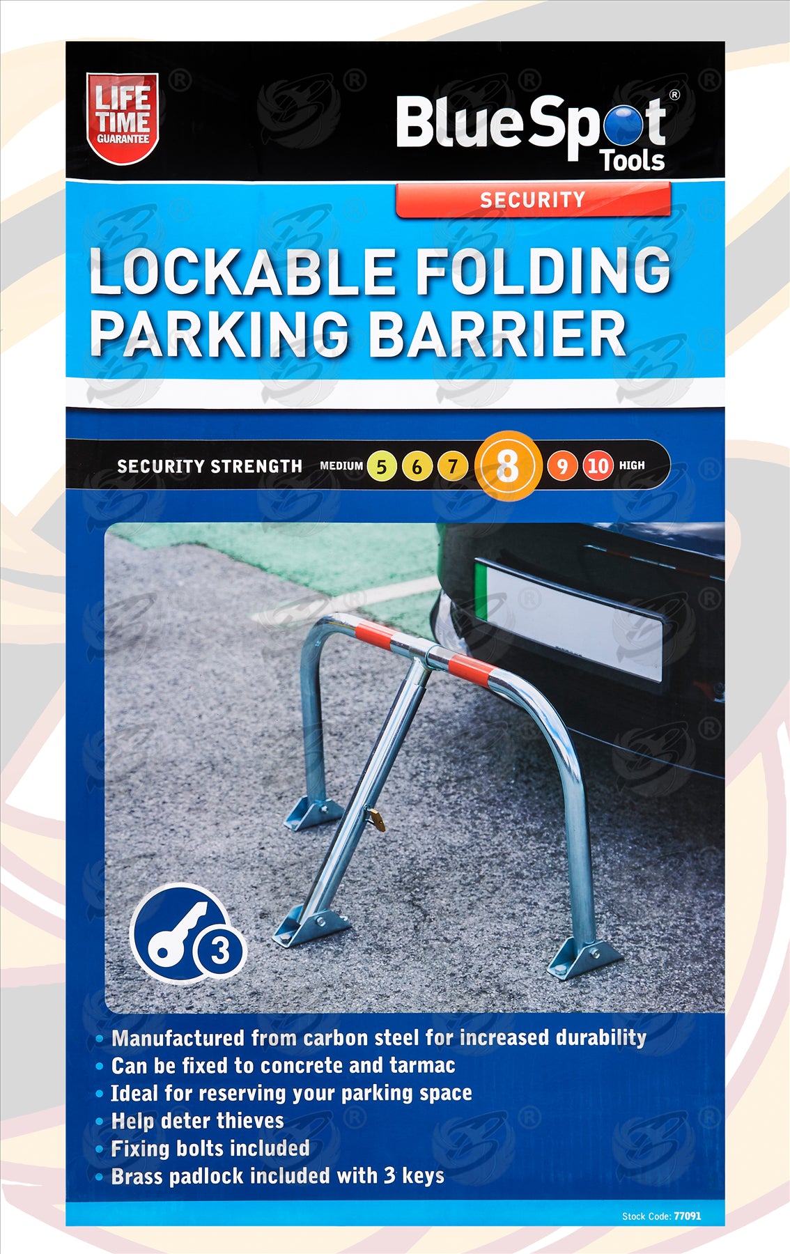 BLUESPOT LOCKABLE FOLDING PARKING BARRIER