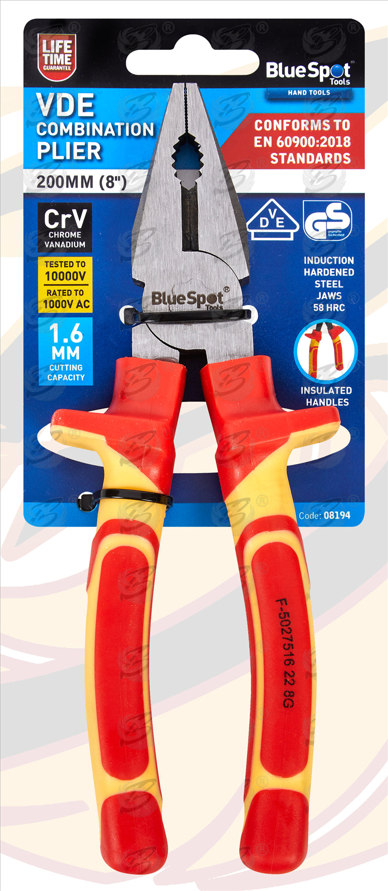 BLUESPOT 3PCS VDE PLIER SET ( COMBI - CUTTERS - LONG NOSE )