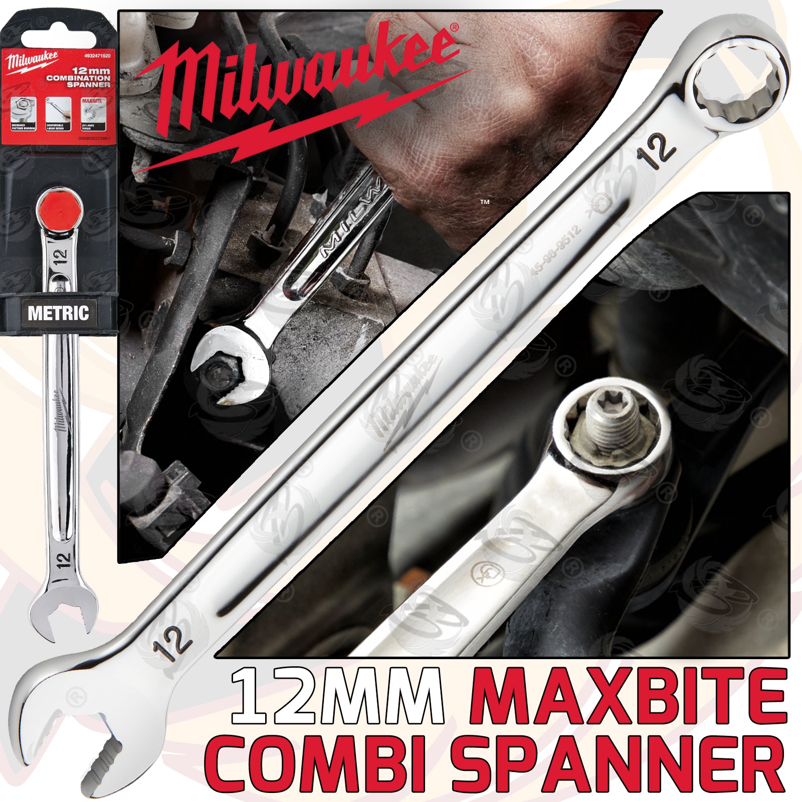 MILWAUKEE 12MM MAXBITE COMBINATION SPANNER