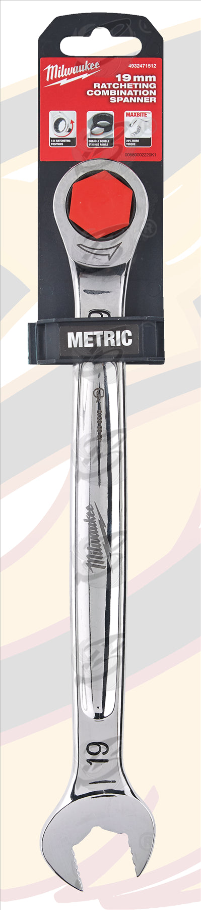 MILWAUKEE 19MM 144 TEETH MAXBITE RATCHET SPANNER