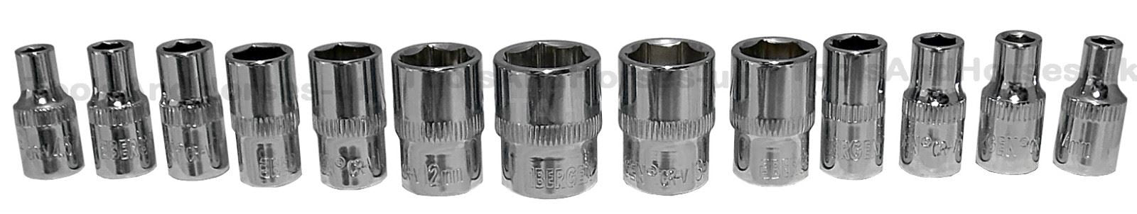 US Pro 15 Piece 1/4" Drive 6 Point Socket Set 4mm - 14mm  3226