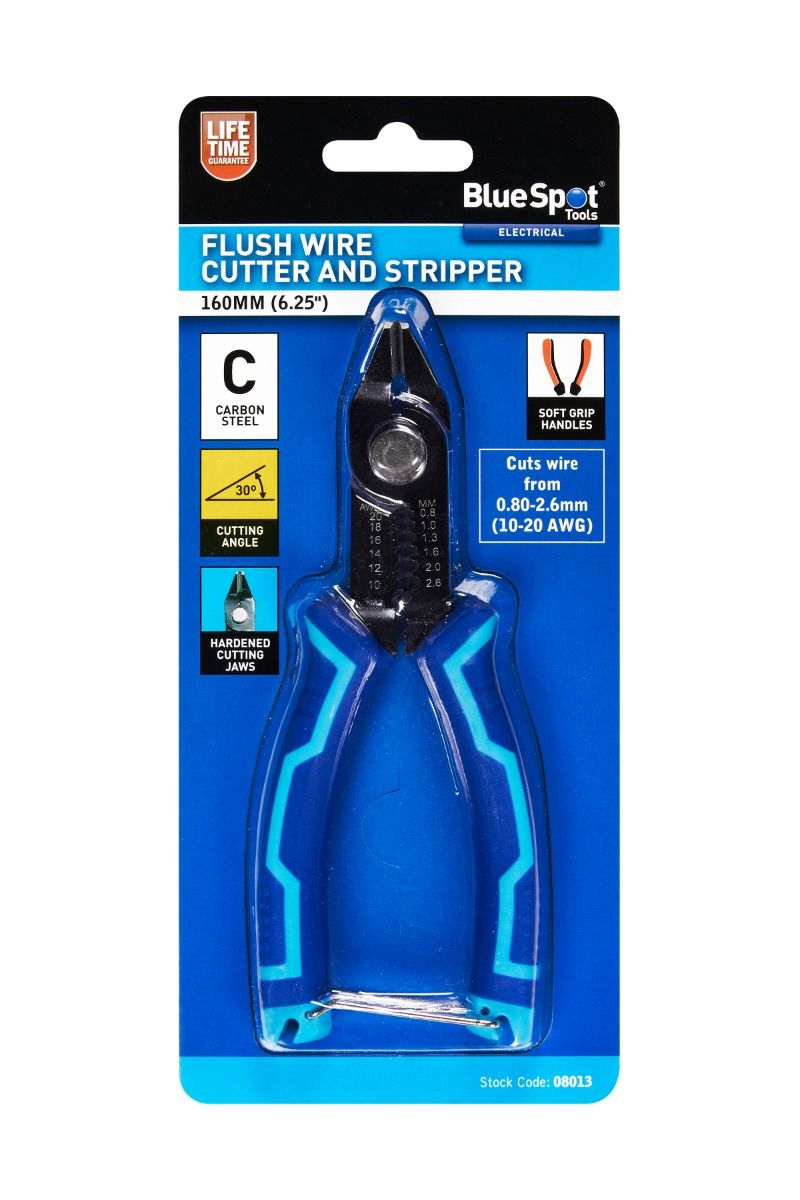 BlueSpot 160mm (6.25") Flush Wire Cutter & Stripper ( 08013 )
