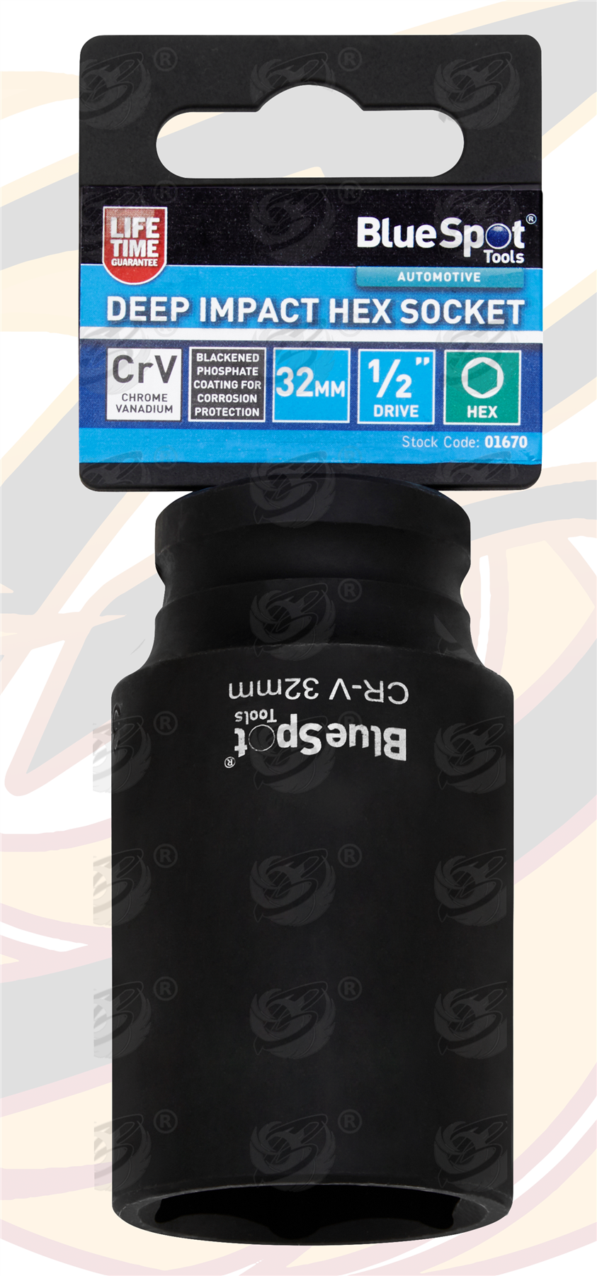 BlueSpot 32mm 1/2" Drive 6 Point Deep Impact Socket ( Single ) ( 01670 )