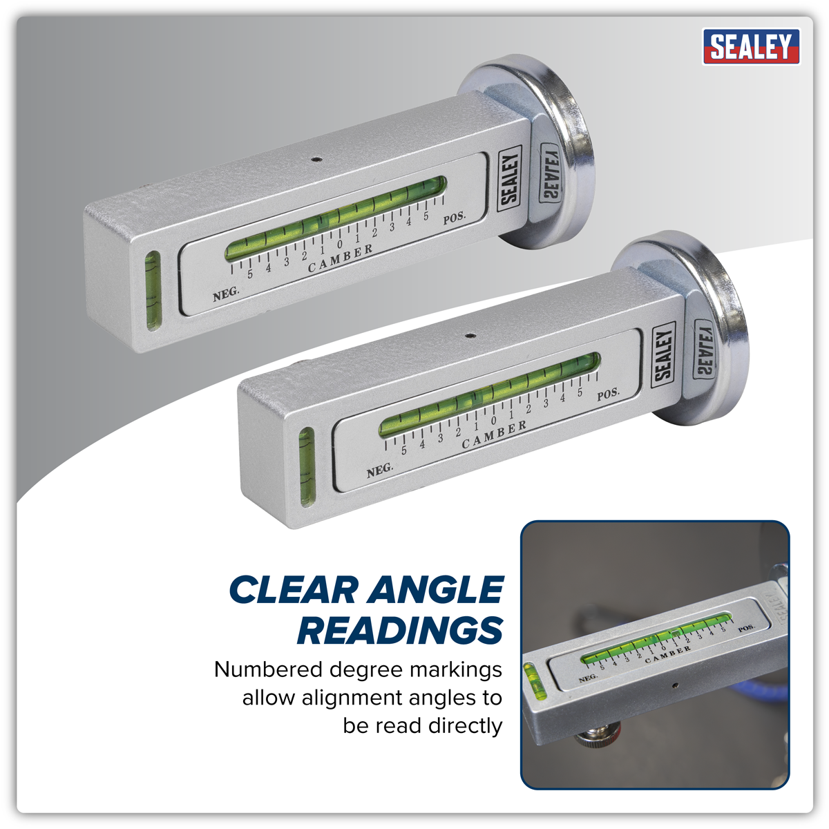 Sealey Magnetic Camber/Castor Gauge 2pc  GA47