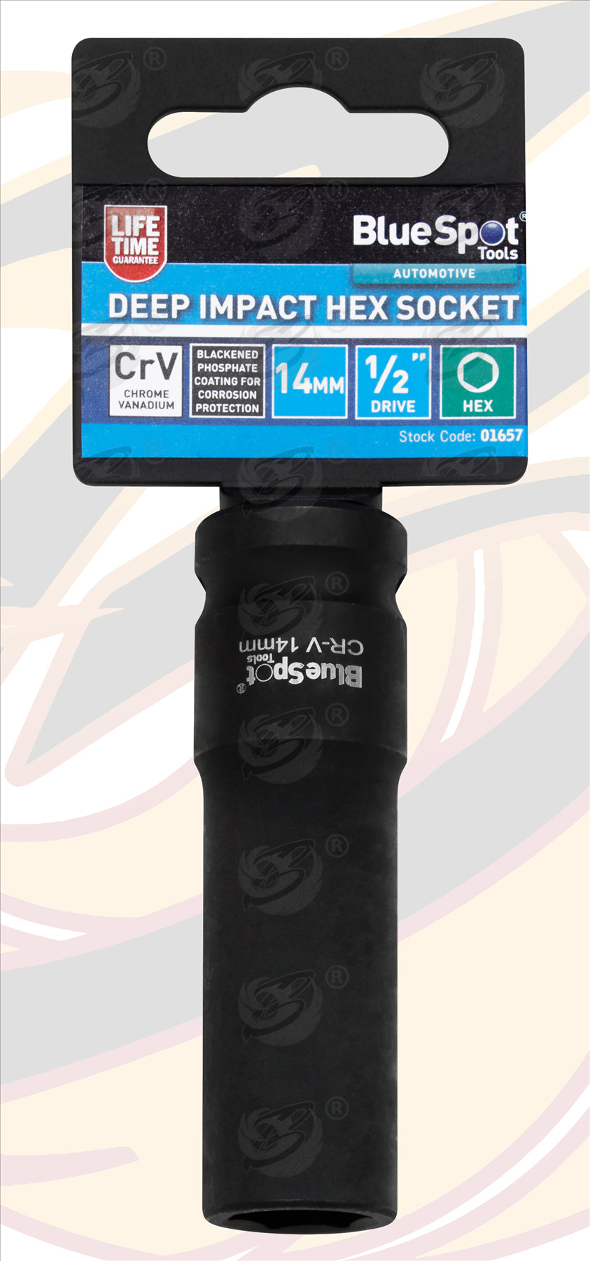 BLUESPOT 14MM 1/2" DRIVE 6 POINT DEEP IMPACT SOCKET ( SINGLE )