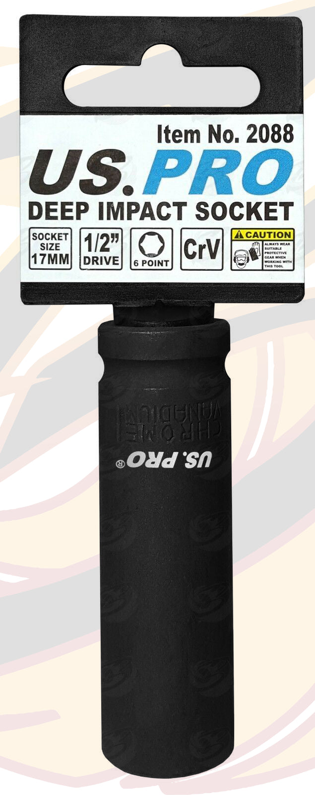 US PRO 3PCS 1/2" DRIVE 6 POINT DEEP IMPACT SOCKETS 17MM - 19MM - 21MM