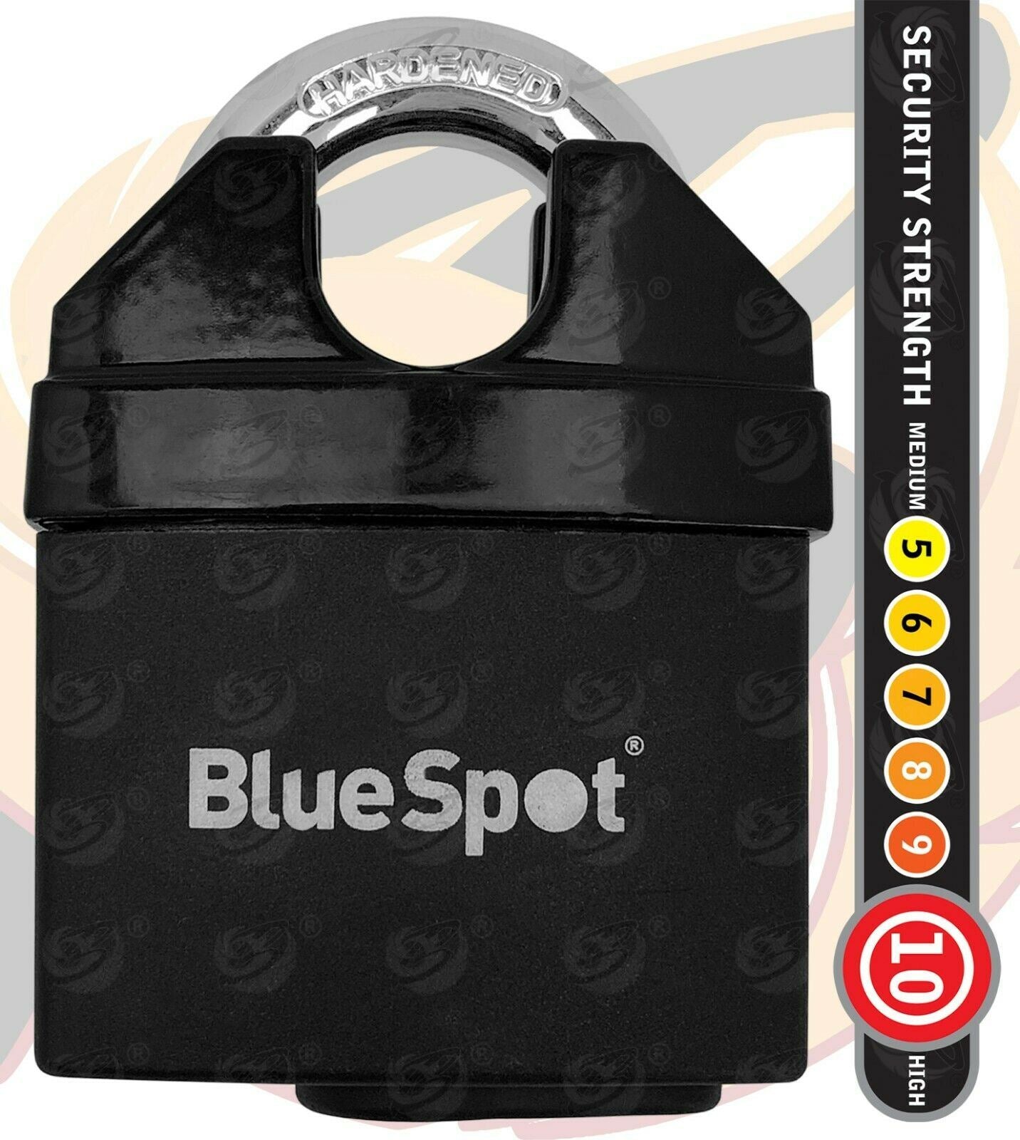 BLUESPOT 3FT LONG 10MM LINKS SECURITY CHAIN WITH 65MM HIGH SECURITY PADLOCK
