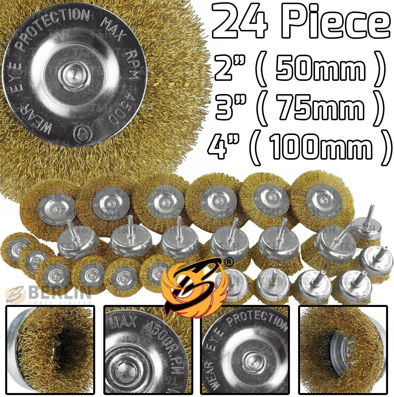 TOOLZONE 24PCS ASSORTED WIRE BRUSH SET