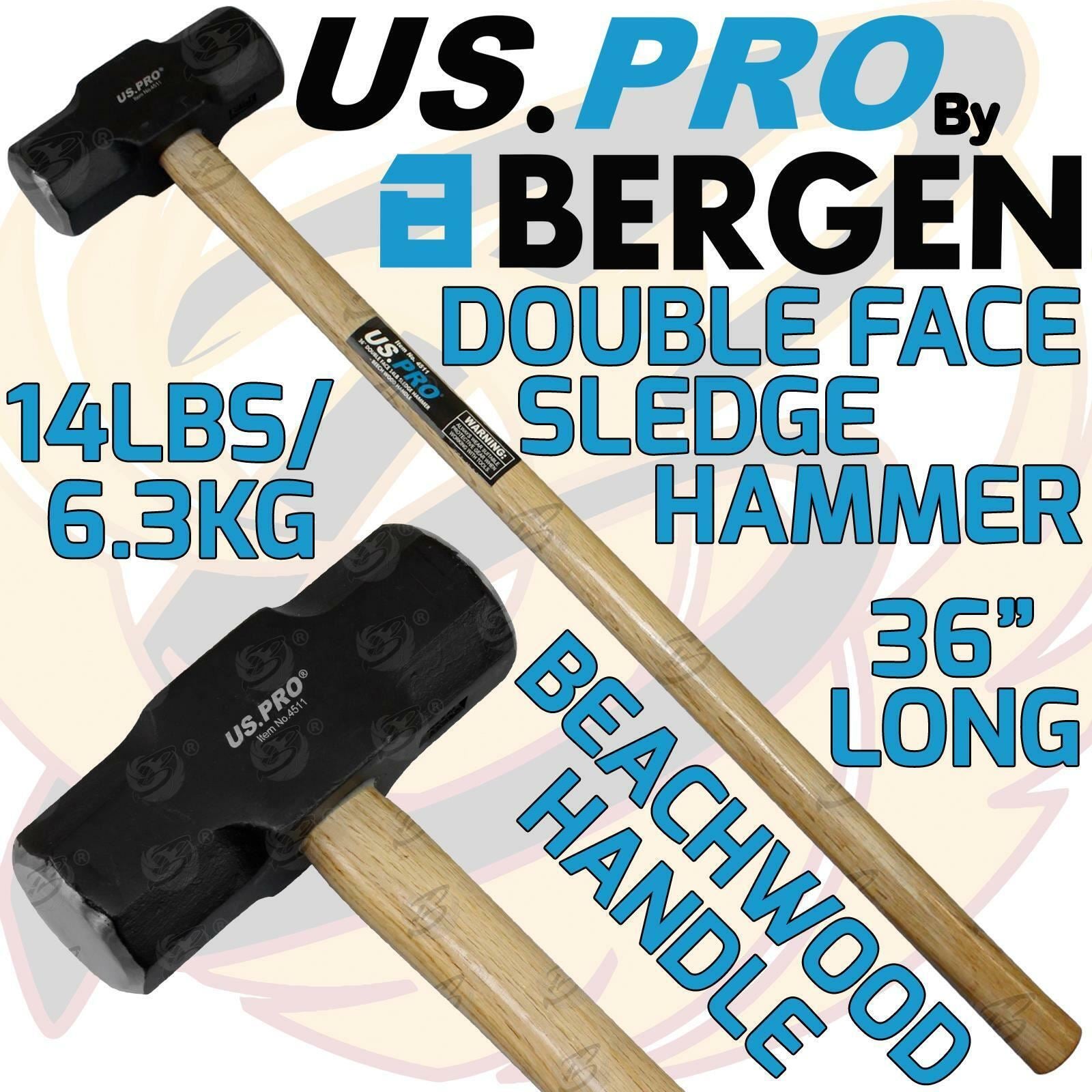 US PRO 6.3KG 36" LONG BEECHWOOD SLEDGE HAMMER
