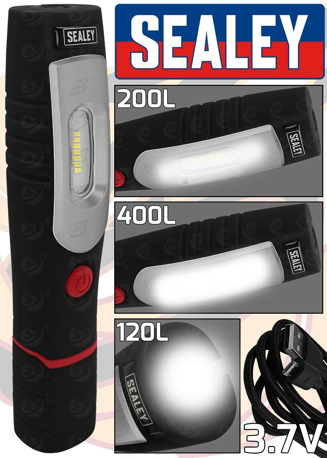 Sealey Rechargeable Smd Led Li - Ion Work Light ( Black )  LED3602