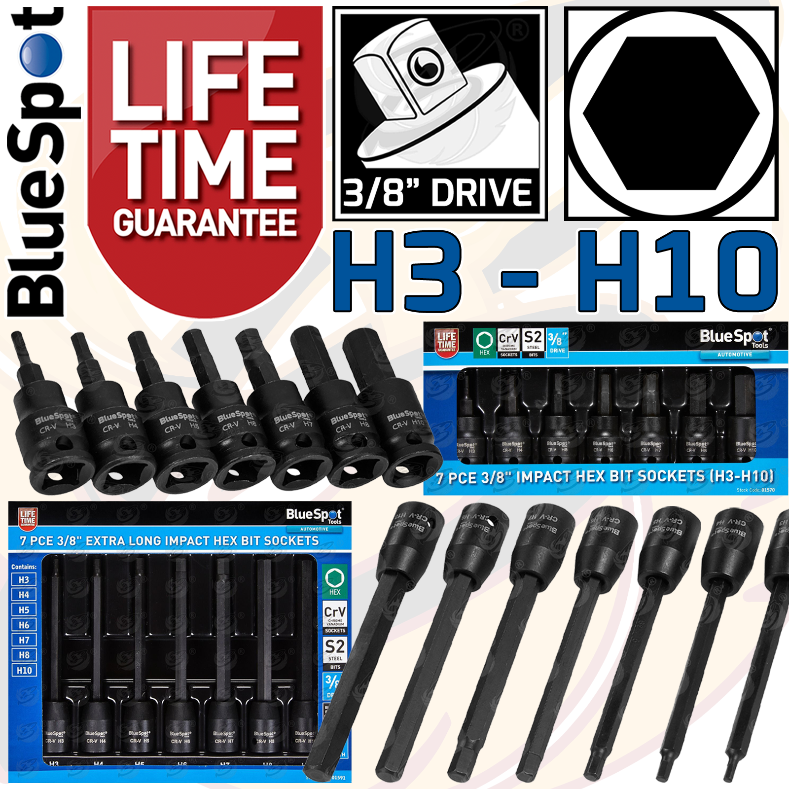 BLUESPOT 14PCS 3/8