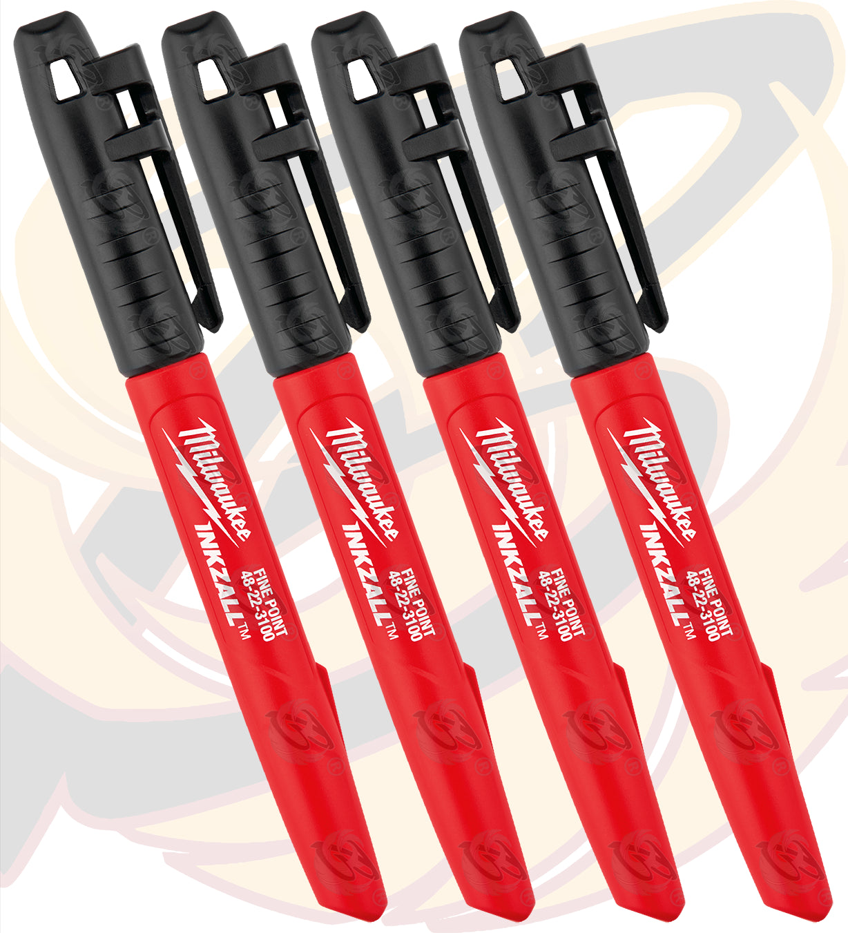 MILWAUKEE INKZALL 1mm ALL SURFACE MARKER PEN ( x4 )