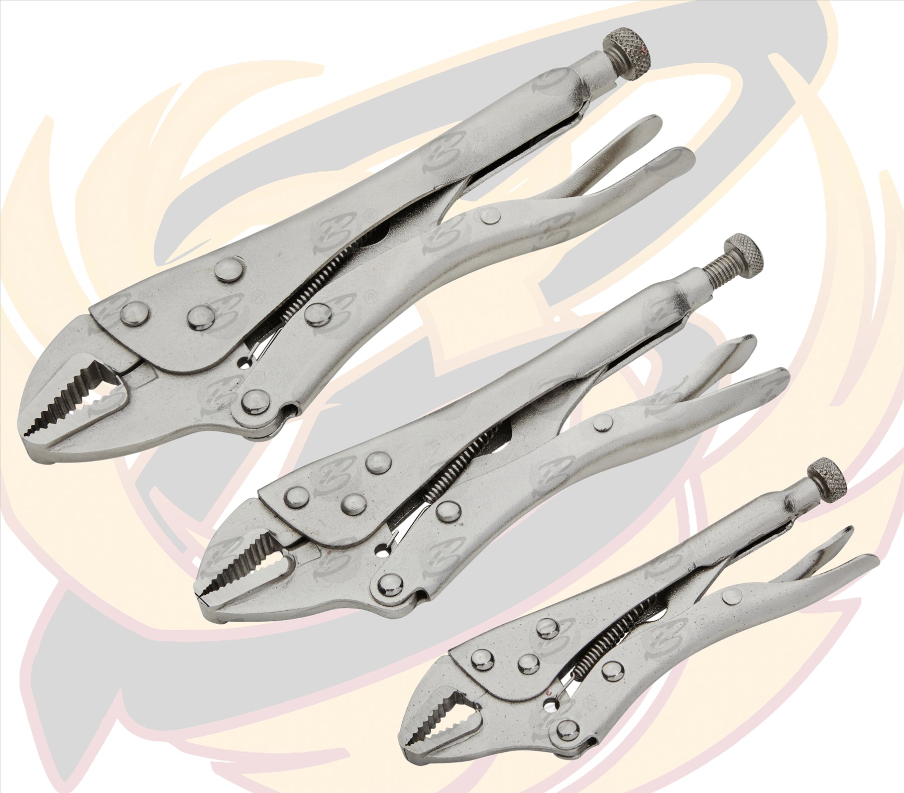 BLUESPOT 3 PCE STRAIGHT JAW LOCKING PLIERS IN WALLET (5", 7", 10")