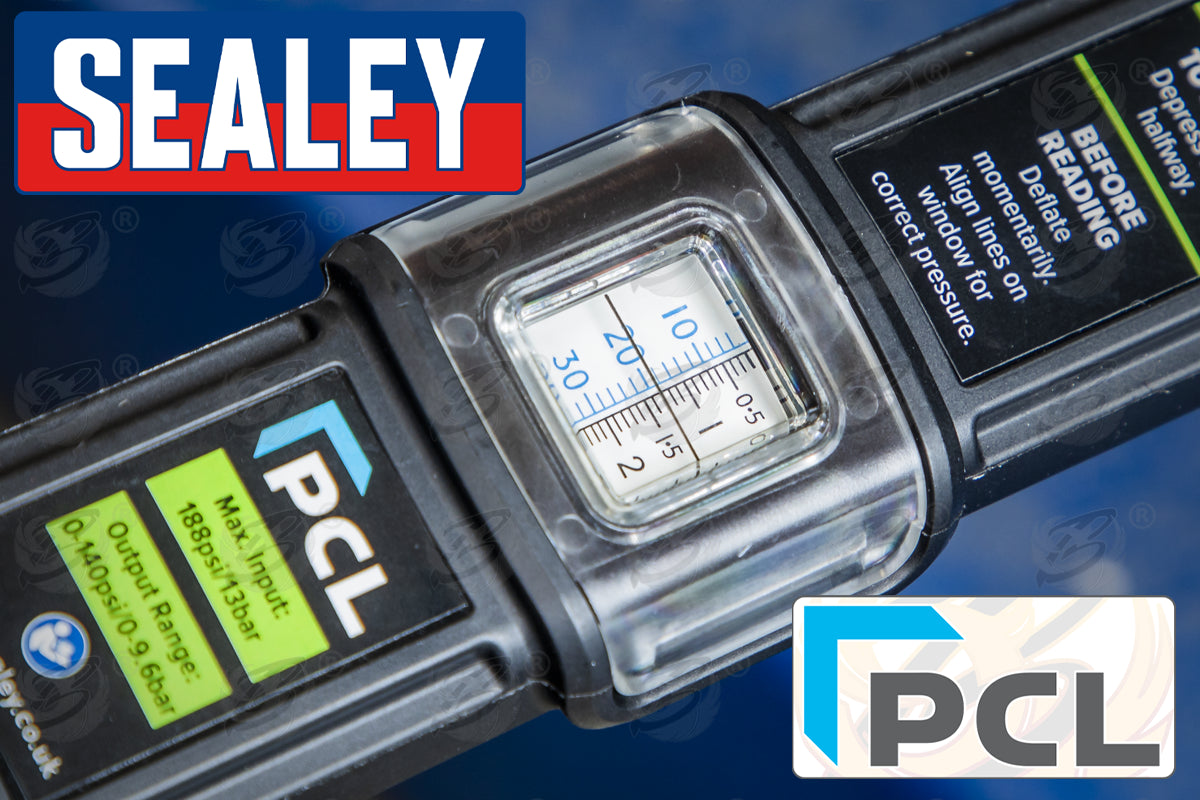 SEALEY PCL AIRLITE ECO TYRE INFLATOR WITH TWIN HOLD-ON CONNECTORS 0 - 140PSI