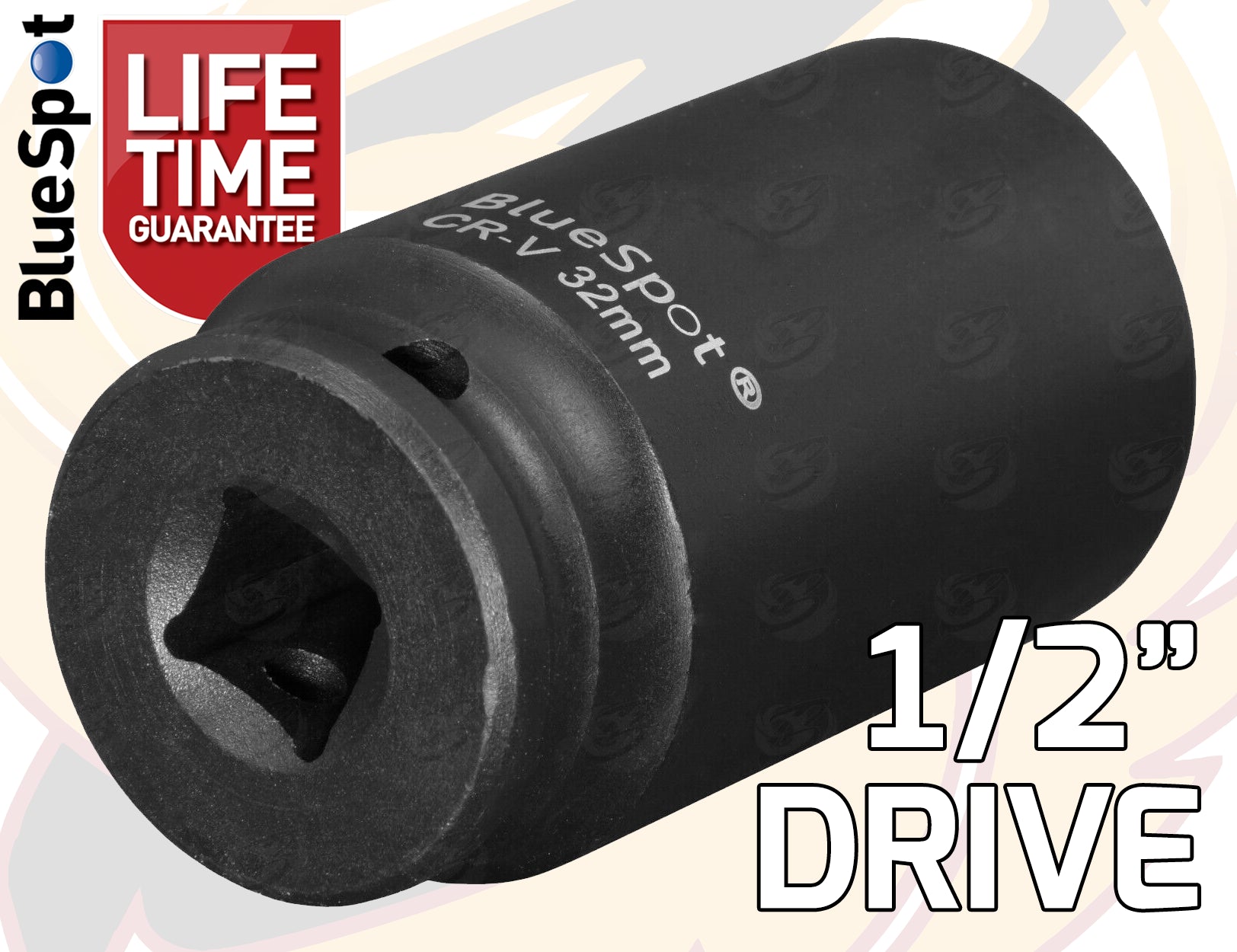 BLUESPOT 10PCS 1/2" DRIVE 6 POINT DEEP IMPACT SOCKETS 22MM - 41MM